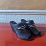 Fab New AllSaints black slide on wedge heel mules size 40. Image 4