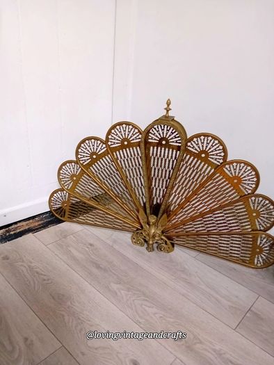 Brass Peacock Firescreen
