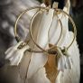 Brass Hoops Earrings with Pretty Deer Teeth Ethically Sourced Image 2
