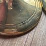 Pair of Brass and Painted Porcelain candlesticks Image 6