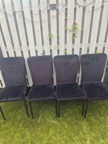 black velvet dining chairs x 4