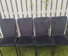black velvet dining chairs x 4