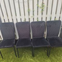 black velvet dining chairs x 4