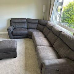 Electric Reclining Corner Sofa and foot stool