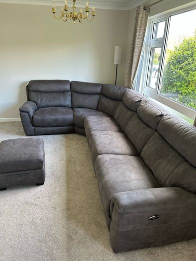Electric Reclining Corner Sofa and foot stool