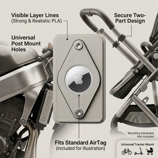 Universal AirTag Mount for Bikes and Strollers