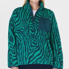 Sweaty Betty Women's Karma Half-Zip Printed Fleece Top size Medium
