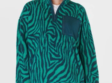 Sweaty Betty Women's Karma Half-Zip Printed Fleece Top size Medium