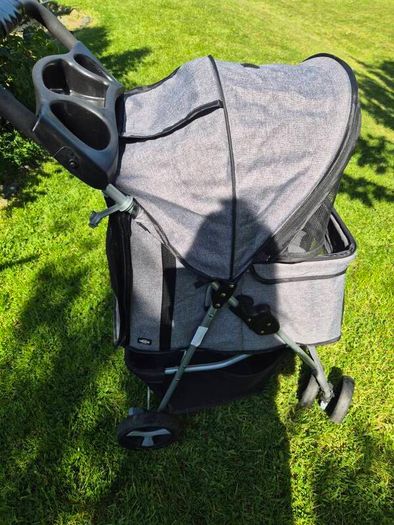 Trixie Grey Dog Buggy Stroller (Quick-Fold, Max 11kg)