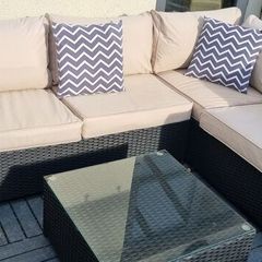 Outdoor corner sofa rattan style