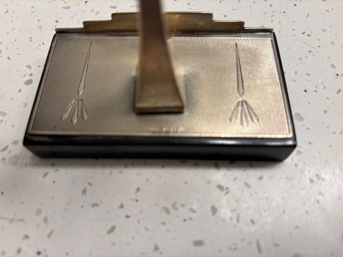 Art deco 1931 Birmingham solid silver stand.  Weighted