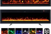 3 IN 1 Electric Fire 152cm/60" Wall Mounted/Recessed/Freestanding Electric Fireplace with Remote &amp; Touch Screen Control 12 LED Color Flame Effect, 2 Heat Power 900W&amp;1800W