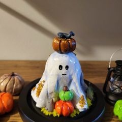 Handmade air dry clay ghosts!
