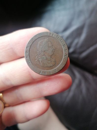1813 Isle Of Man Half Penny Coin