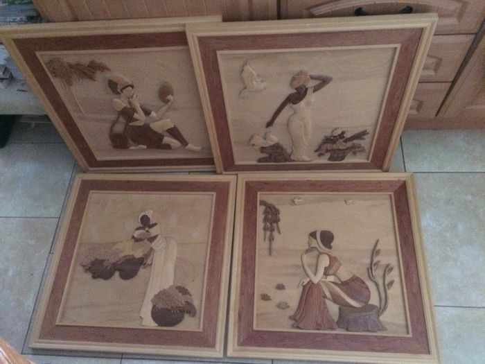 set of wooden handmade 3D framed pictures free postage