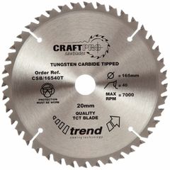 Trend CSB/16540T CraftPro Saw Blade 165mm x 20mm x 40T