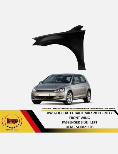 Vw Golf Mk7 2013-2017 Passenger Side Wing Panel Black