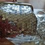 Vintage Set Sequin Silver Purse & Keychain Image 4
