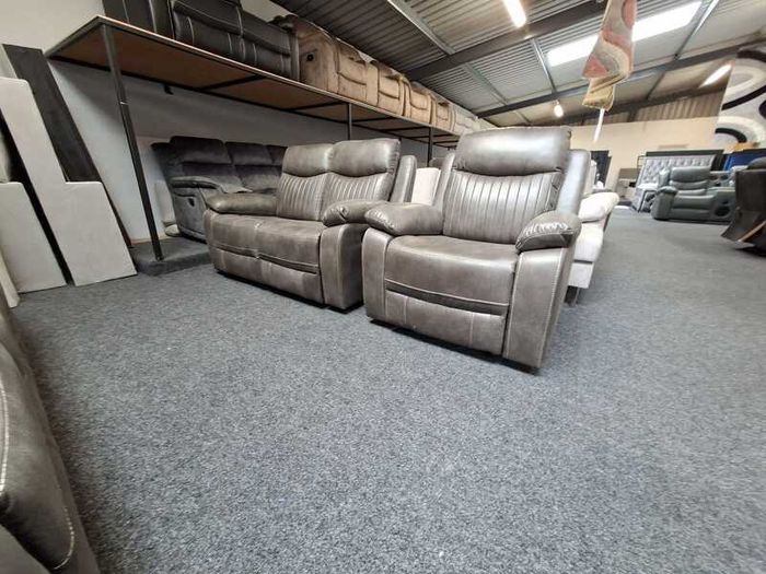 Stockton Fully Reclining Sofa Suite - Grey