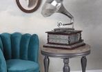 Funnel Gramophone Silver Gramophone His Masters Voice Table Gramophone