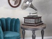 Funnel Gramophone Silver Gramophone His Masters Voice Table Gramophone