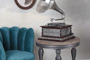 Funnel Gramophone Silver Gramophone His Masters Voice Table Gramophone