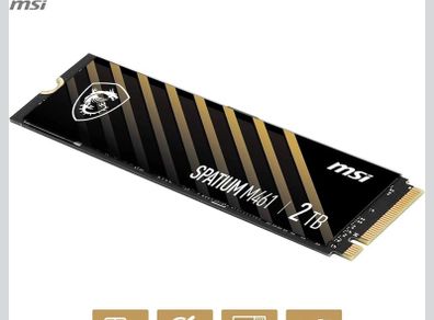Msi Spatium M461 Ssd 2tb - Pcie 4.0 Nvme M.2 Internal Solid State Drive