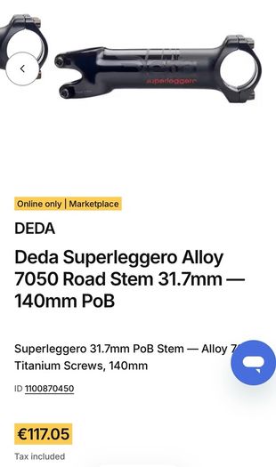 Deda Elementi Superleggero 120mm stem