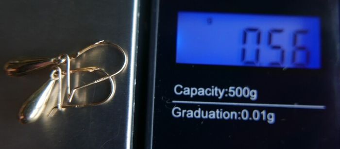 Vintage 9ct Gold 375 Drop Earrings 0,56g
