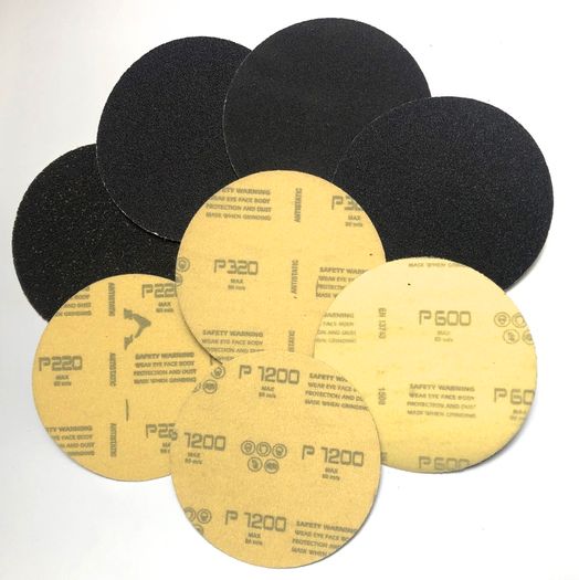 100PC 125mm Velcro Silicone Carbide Disc Pads 600 GRIT + FREE BACKER