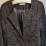 NEW  Black Wool Coat with Lace overlay Image 3