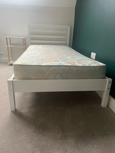 White single bed frame