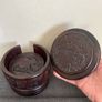 Vintage handcarved ebony wood coasters Image 5