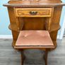 Oak Dressing Table or Console Table with Matching Stool Image 2