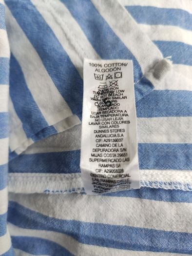 Dunnes Stores Blue and White Striped Long Sleeve Shirt Size M