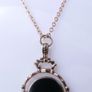 Vintage  Gold Plated Bloodstone & Carnelian Spinner Pendant and Chain Image 6
