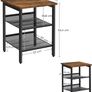_Side Tables, Set of 2, Bedside Tables, Industrial Style, with Adjustable Mesh Shelves, for Living Room, Bedroom, Hallway, Office, Stable, Rustic Brown and BlackSide Tables, Set of 2, Bedside Tables, Industrial Style, with Adjustable Mesh Shelves, for Liv Image 3