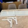 White shelf with tempered glass top Image 2
