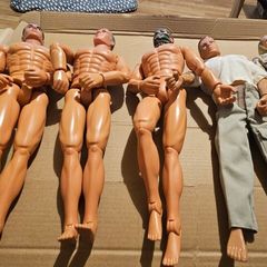 3 Power Team Action Figures plus 2 similar figures plus loads of clothes and accessories mixed lot