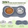 Pecute Dog Bowls Non Slip, Stainless Steel Double Bowls Set with Non-Spill Silicone Mats Tray. Image 10