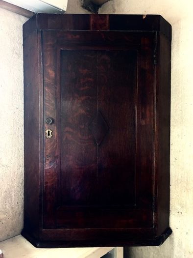Antique Oak Corner Cupboard