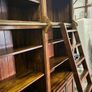 Large Solid Wood Bookcase with Ladder. Excellent Condition Image 4