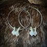 Silver Hoops Earrings with Pretty Deer Teeth Ethically Sourced Image 2
