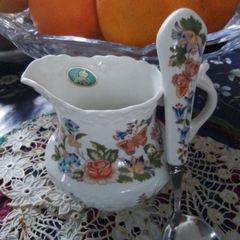 Aynsley China Cream Jug & Ladle