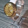 vintage 1970s Cronel "Disco Volante" mechanical watch UFO sunburst gold dial Image 2
