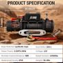 New winch recovery trailer 6 tone 13500 LBS  Wired Car Winch for ATV/UTV SUV Truck Towing Off-Road Image 2