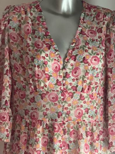 Lovely Gallery Floral maxi dress with front opening size UK16 EU44 Postage included