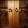 Solid Pine Display Cabinet / Bookcase with Leaded Glass Doors Image 6