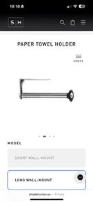 Simplehuman Long wall mount kitchen roll holder