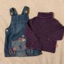 Denim Pinafore Dress And Top Set Image 9
